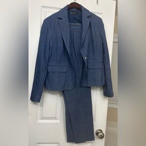 Women Blue Blazer and Suit Set
